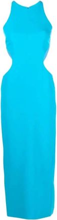Chiara Ferragni Cut-Out Detail Halterneck Jurk - Dames - Feestkleedjes - Blauw - XS - Polyester - Kleedjes