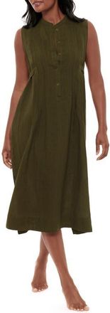 Miraclesuit Pleated Sleeveless Beach Cover-Up Midi Dress in Nori at Nordstrom, Size Medium