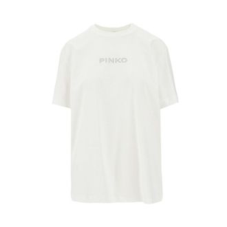 Pinko Jersey t-shirt with embroidered logo Woman XS