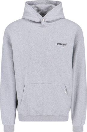 Represent Hooded Sweatshirt In Grey Cotton