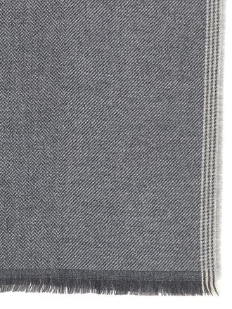 Brunello Cucinelli Diagonal Wool-Cashmere Scarf - Gray