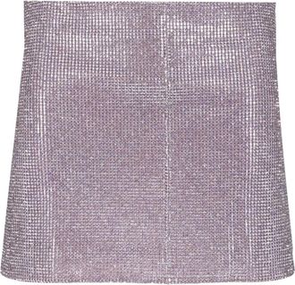 Self Portrait Rokken, Dames, Paars, S, Polyester, Metal Mesh Skirt