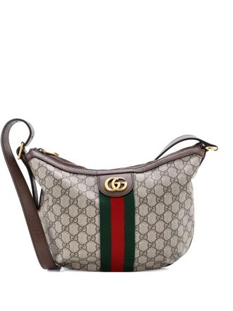 Gucci Ophidia Half Moon Hobo GG Coated Canvas Small crossbody bag - women - Fabric - One Size - Neutrals