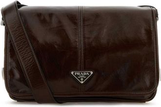 Prada Dark Brown Logo Crossbody Bag