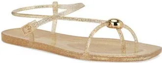 Nine West Shells Ankle Strap Jelly Sandal in Gold at Nordstrom, Size 10