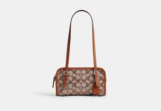 Coach Swing Zip Bag 20 In Crystal Signature Jacquard