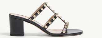 Valentino Garavani Rockstud Calfskin Leather Slide Sandal 60 Mm Wo