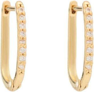 st. Moran Cubic Zirconia Pavé Hoop Earrings in Gold at Nordstrom