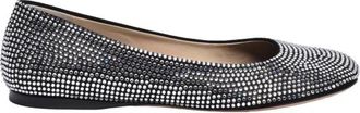 Loewe Schoenen, Dames, Zwart, 40 EU, Leer, Strass Ballerina Schoenen