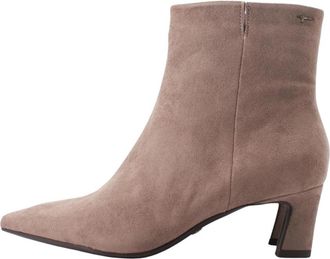 Tamaris Enkellaarsjes - Dames - Laarzen met Hak - Beige - 37 EU - Schoenen