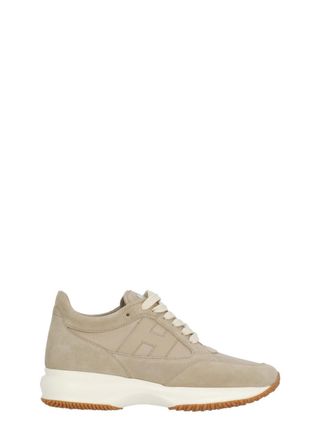 Hogan Beige Interactive Suede Leather Sneakers