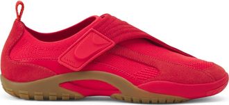 Lanvin Lnv1 Knit And Suede Sneakers in Poppy Red/honey at Nordstrom, Size 42
