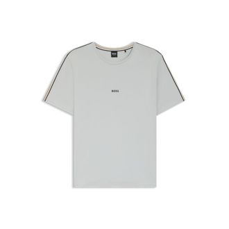 BOSS Stretch-cotton pyjama T-shirt with signature-stripe tape