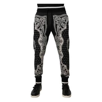 Dolce & Gabbana Broeken, Heren, Zwart, 5Xl, Katoen, Bandana Cotton Jogger Pants