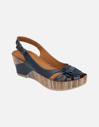 Lotus Womens Caria Womens Wedge Sandals - Navy - Size: 5