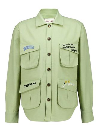 Baziszt embroidery-detail shirt - Green