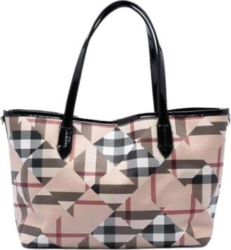 Burberry Pre-owned Tote Bags, female, Beige, Size: ONE SIZE Pre-owned Satchel
