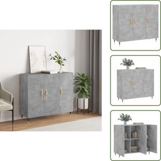 vidaXL The Living Store Credenza Grigio Cemento 90x34x80 cm in Legno Multistrato - Credenza moderna
