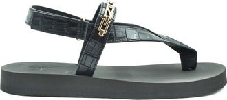 Giuseppe Zanotti Giuseppe Zanotti Mens Chain Flat Sandals - Black Leather - Size EU 45