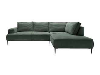 VENTE-UNIQUE.COM Sof&aacute; rinconera tela verde pino