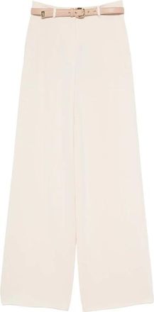 Max Mara Broeken, Dames, Beige, M, Leer, Cady Broeken