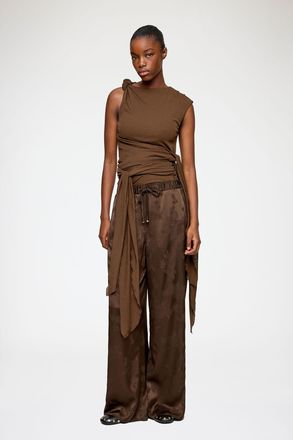 Ganni Brown Trousers in Satin