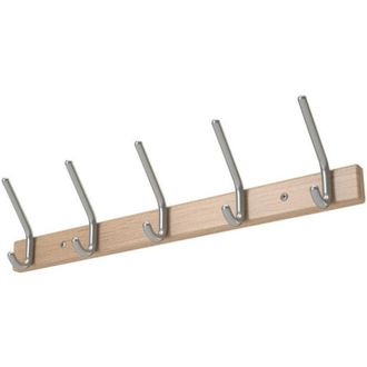 OEM Perchero De Pared De Madera De Haya 7 Sombreros / 7 Abrigos Longitud 1000 Mm Espacio Entre Ganchos 150 Mm