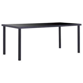 vidaXL Vidaxl - Mesa De Comedor De Vidrio Templado Negro 180x90x75 Cm
