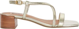 Dune London Jaskell sandalen met lage blokhak voor dames (Goud)