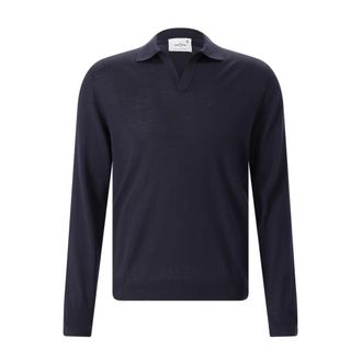 Gran Sasso Polo Shirts, male, Blue, Size: 3XL Longsleeve