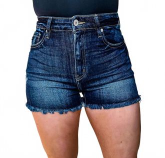 Kancan Dacey Denim Shorts In Dark Wash