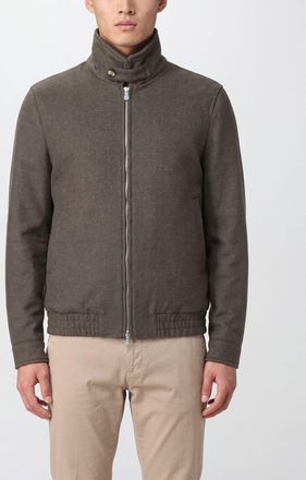 Brunello Cucinelli Wool Bomber Jacket with High Neck and Zip Closure