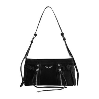 Zadig&Voltaire Tassen, Dames, Zwart, ONE Size, Katoen, Madison Mini Suede Bag