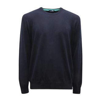 Harmont & Blaine Round-neck Knitwear, male, Blue, Size: XL Hrn018 TES Sweater