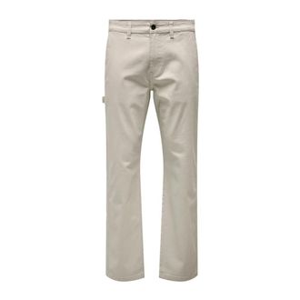Only & Sons Only & Sons, Heren, Broeken, Beige, Maat: W31 Zijde