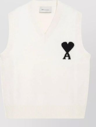 Ami wool v-neck sleeveless sweater