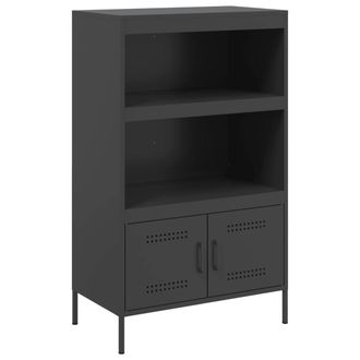 Berkfield Home Highboard Black 68x39x113 cm Steel | Size: 68 x 39 x 113 cm