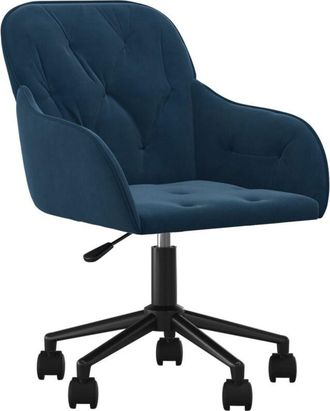 vidaXL Silla de oficina giratoria terciopelo azul vidaXL