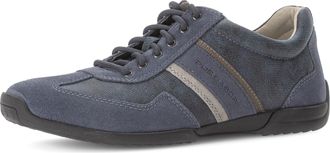 Gabor Sneaker PIUS GABOR, Herren, Gr. 10 (44,5), blau (dunkelblau), Lederimitat, Veloursleder, Schuhe Sneaker, Freizeitschuh, Halbschuh, Schn&uuml;rschuh mit Log