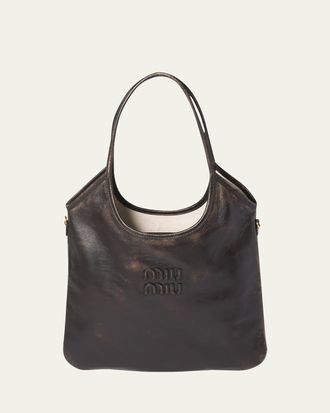 Miu Miu Ivy Aged Nappa Leather Tote Bag