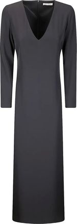 Stefano Mortari Abito lungo con scollo a V - Nero