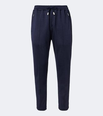 Eleventy Silk and cotton-blend sweatpants
