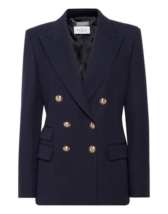 Philipp Plein Marine Fit Double-Breasted Blazer Teddy