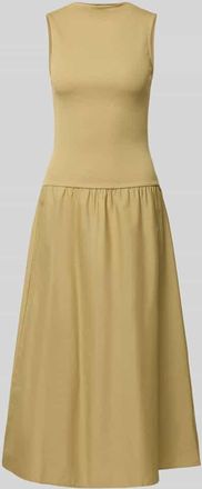 Mango Midikleid mit U-Boot-Ausschnitt Modell VALVIN in Oliv, Gr&ouml;&szlig;e XL