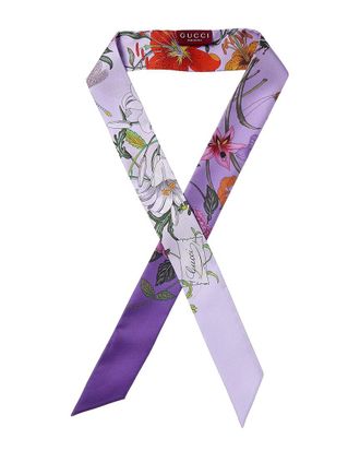 Gucci Printed Silk Twill Ribbon Scarf