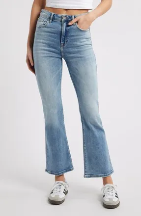 Hidden Jeans High Waist Flare Jeans in Med Wash at Nordstrom, Size 27