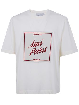 Ami Boxy Fit Short Sleeves Teehisrt With Signature