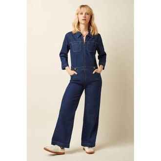King Louie jumpsuit dark blue denim wide leg