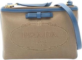 Prada Pre-owned Cross Body Bags, female, Beige, Size: ONE SIZE Pre-owned Vintage Cross Body Bag