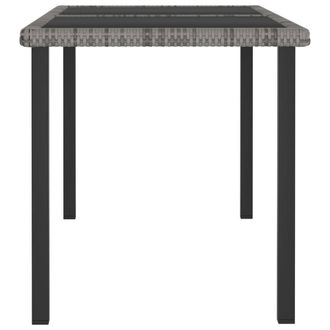 Berkfield Home Durable Garden Dining Table Grey 140x70x73 cm Poly Rattan | Size: 140 x 70 x 73 cm